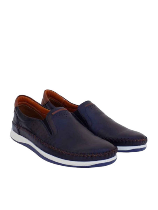 Boxer Δερμάτινα Ανδρικά Casual Παπούτσια Ανατομικά Μπλε – 24000-15-016